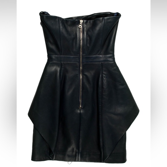 BALMAIN LAMB LEATHER MINI DRESS!! - Picture 4 of 5